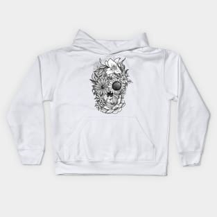 Flower skull illustration Kids Hoodie